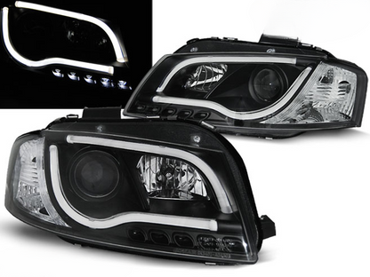 TUBO FARI NERO ADATTI COMPATIBILI per AUDI A3 8P 05.03-03.08