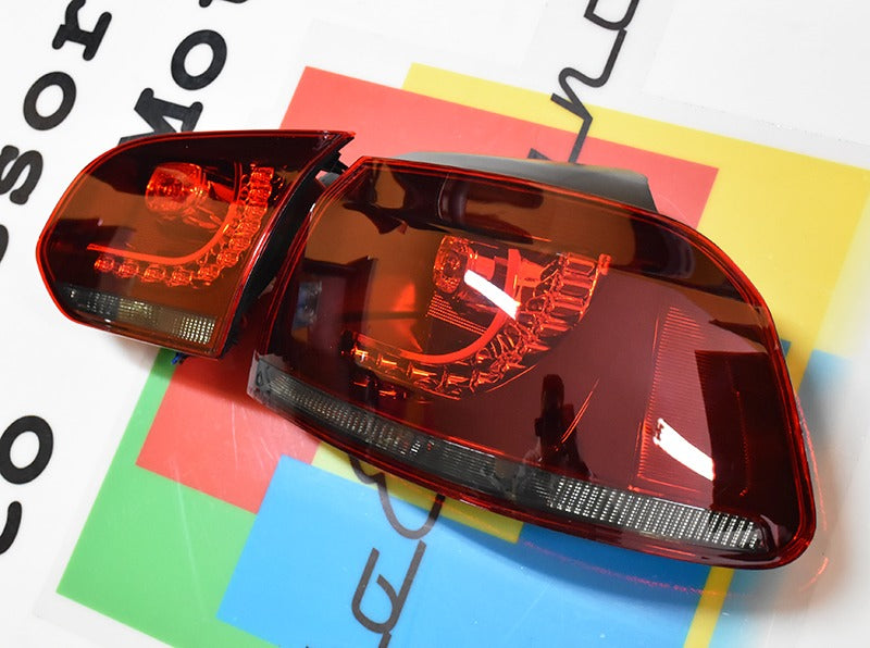 Fanali posteriori FULL LED adatti per VW Golf 6 VI (2008-2013) R20 Design Indicatore di direzione sequenziale dinamico rosso ciliegia (LHD e RHD)