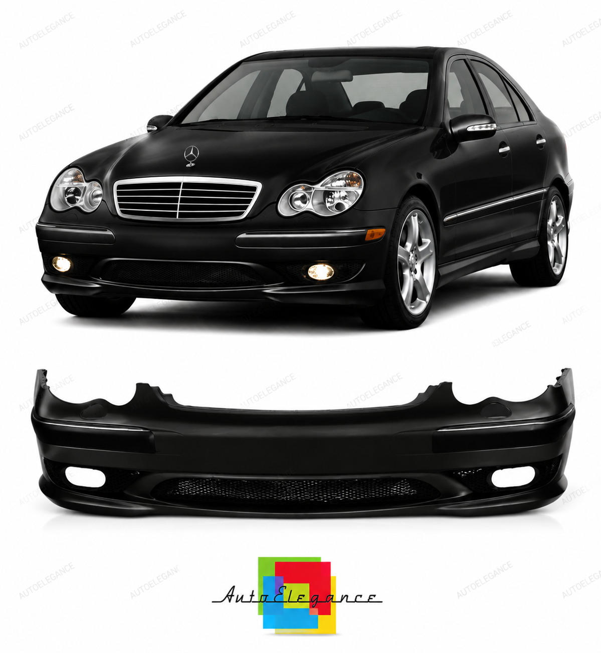 💕PARAURTI ANTERIORE MERCEDES CLASSE C W203 04-07 LOOK AMG C32💕