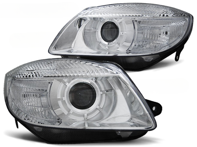 FARI CROMATI ADATTI COMPATIBILI  PER SKODA FABIA 07-03.10 / ROOMSTER 06-03.10