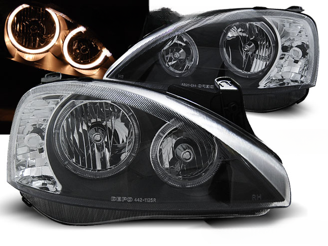 HEADLIGHTS SUITABLE FOR OPEL CORSA C 11.00-09.06 ANGEL EYES BLACK 