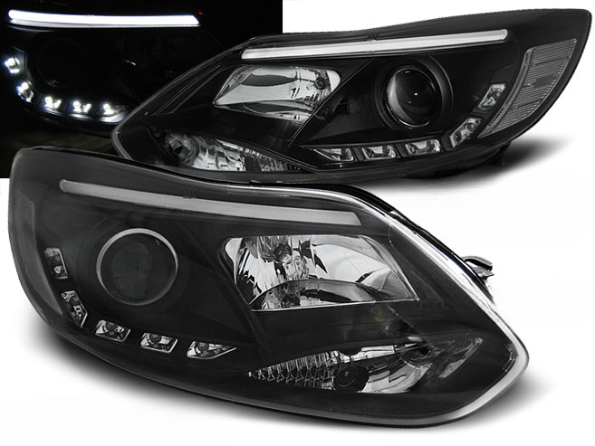 Headlights suitable for FORD FOCUS MK3 11- 10.14 BLACK HEADLIGHT TUBES 