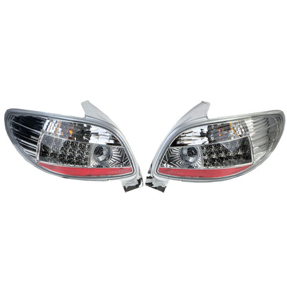 💫ART.4492 Fanali Posteriori con Vetro Trasparente Cromato per Peugeot 206💫