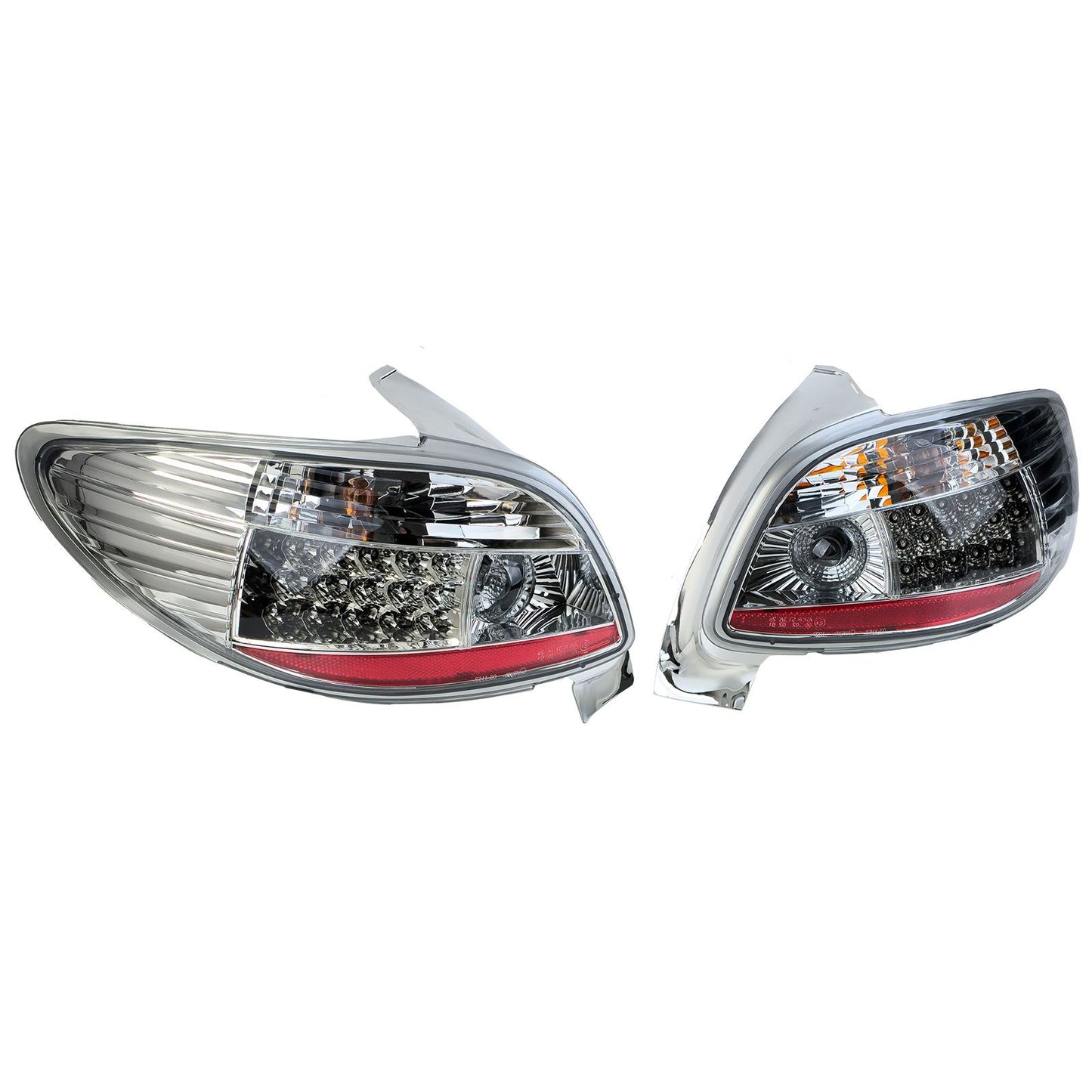 💫ART.4492 Fanali Posteriori con Vetro Trasparente Cromato per Peugeot 206💫