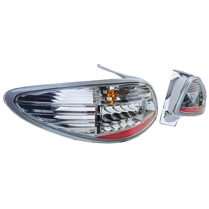 💫ART.4492 Fanali Posteriori con Vetro Trasparente Cromato per Peugeot 206💫