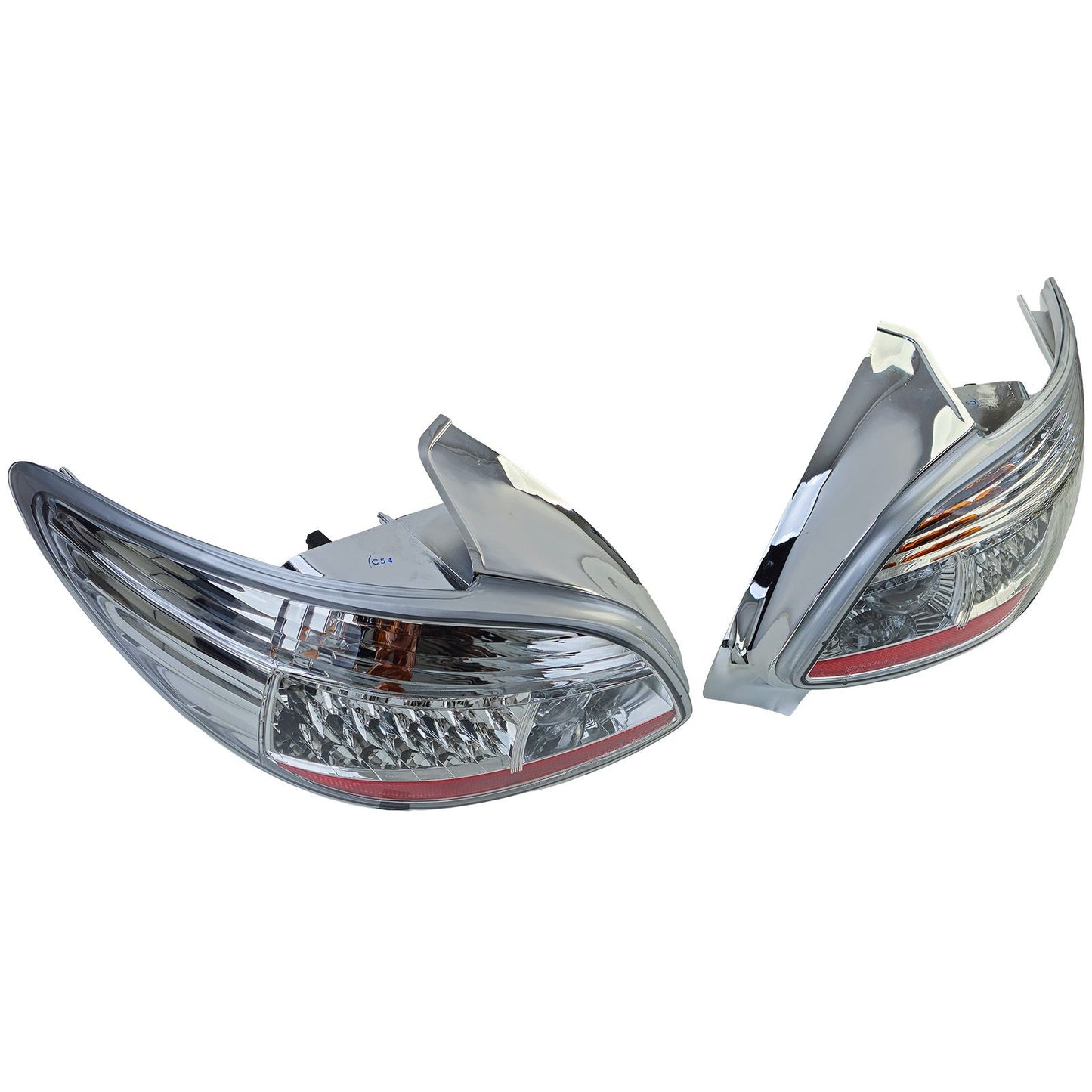 💫ART.4492 Fanali Posteriori con Vetro Trasparente Cromato per Peugeot 206💫