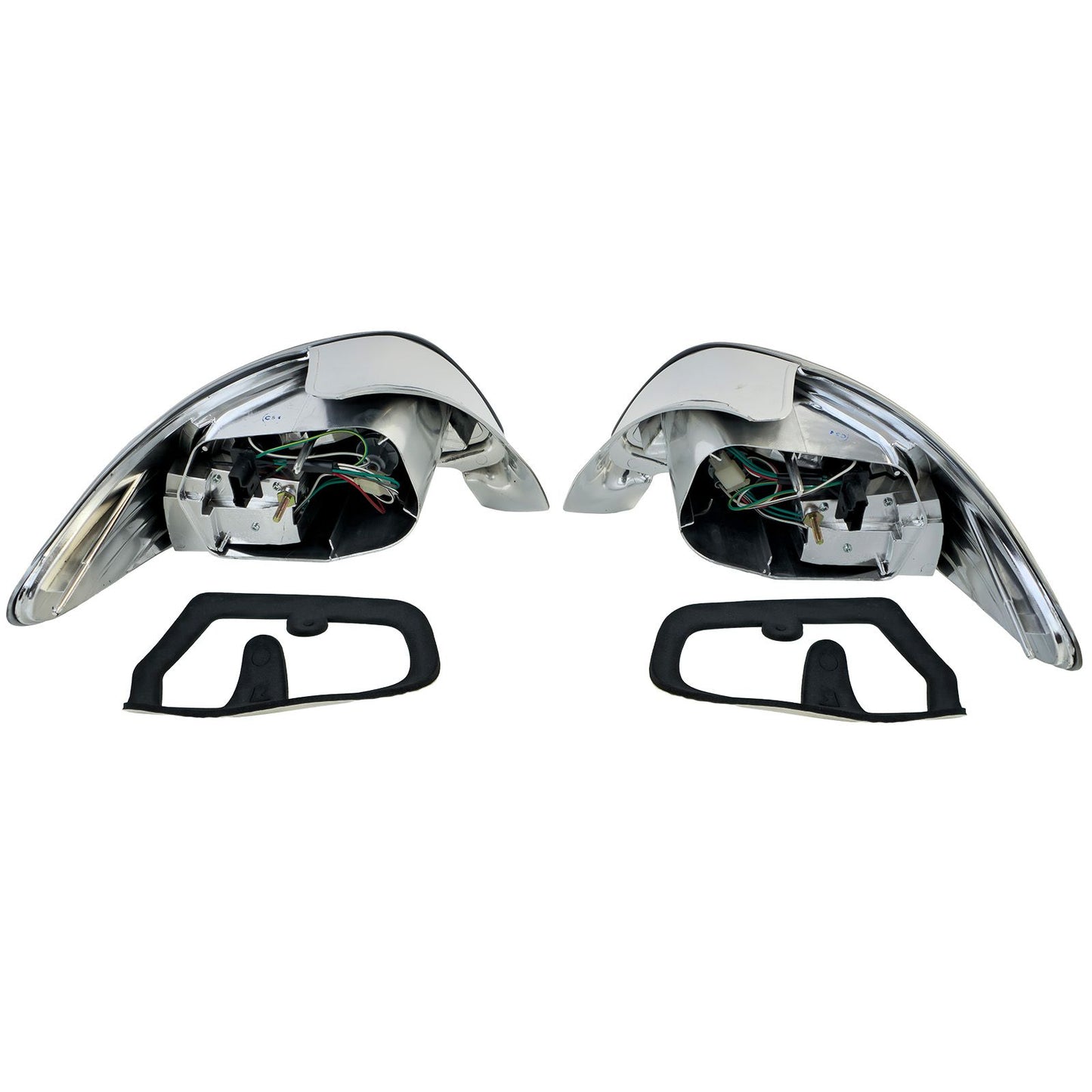 💫ART.4492 Fanali Posteriori con Vetro Trasparente Cromato per Peugeot 206💫