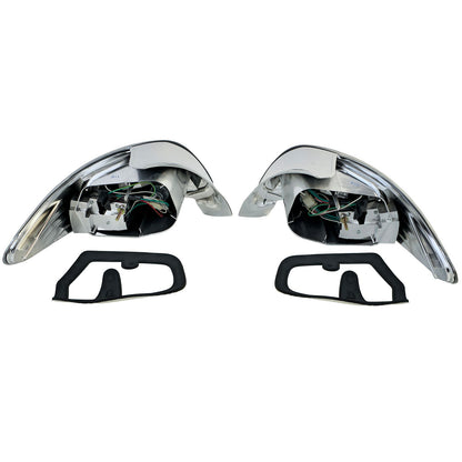 💫ART.4492 Fanali Posteriori con Vetro Trasparente Cromato per Peugeot 206💫