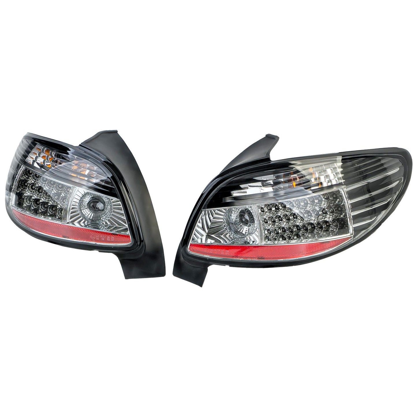 💫ART.4490 Fanali Posteriori in Vetro Trasparente Nero per Peugeot 206 98-09💫