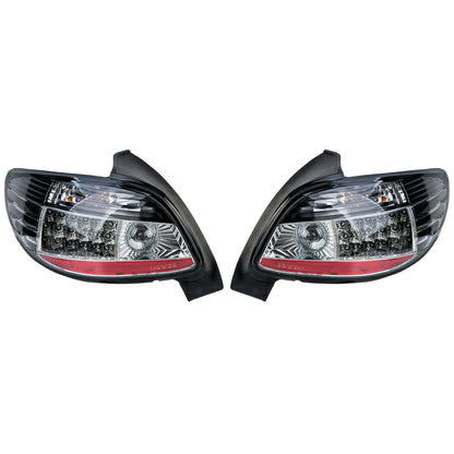 💫ART.4490 Fanali Posteriori in Vetro Trasparente Nero per Peugeot 206 98-09💫