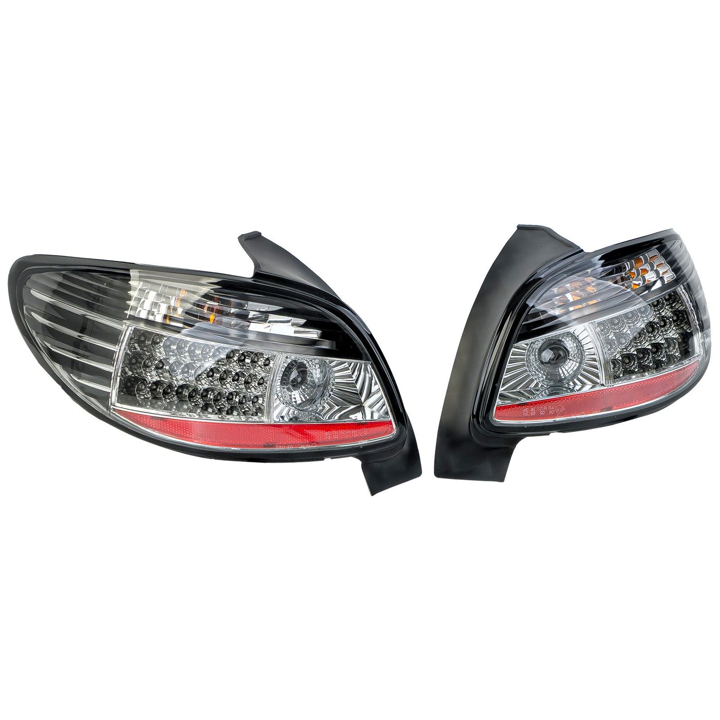 💫ART.4490 Fanali Posteriori in Vetro Trasparente Nero per Peugeot 206 98-09💫