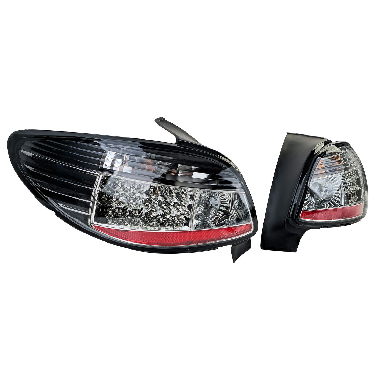 💫ART.4490 Fanali Posteriori in Vetro Trasparente Nero per Peugeot 206 98-09💫
