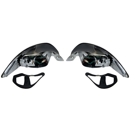 💫ART.4490 Fanali Posteriori in Vetro Trasparente Nero per Peugeot 206 98-09💫