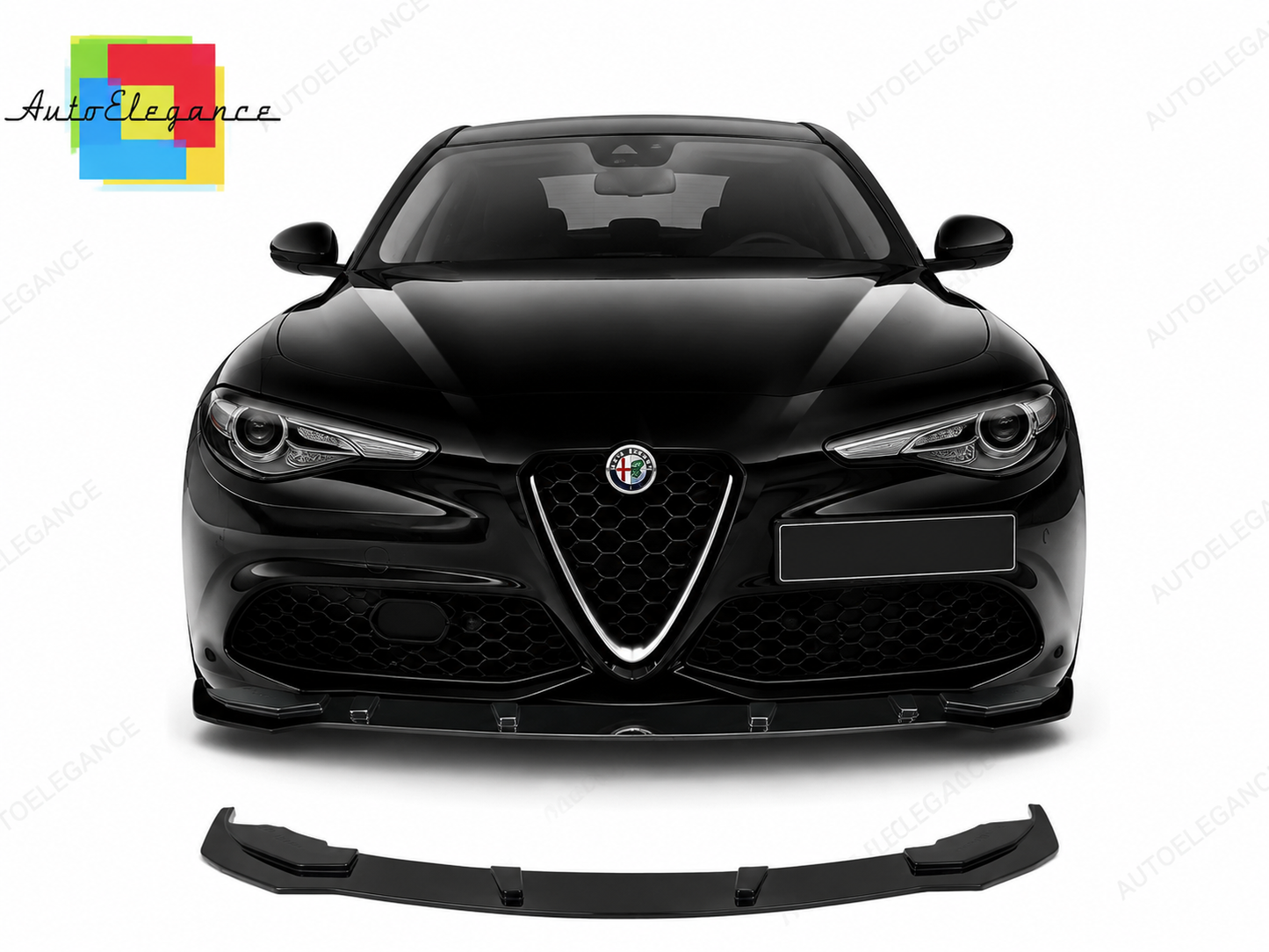 👉Splitter Anteriore per Alfa Romeo Giulia Veloce – ABS Nero Lucido👈