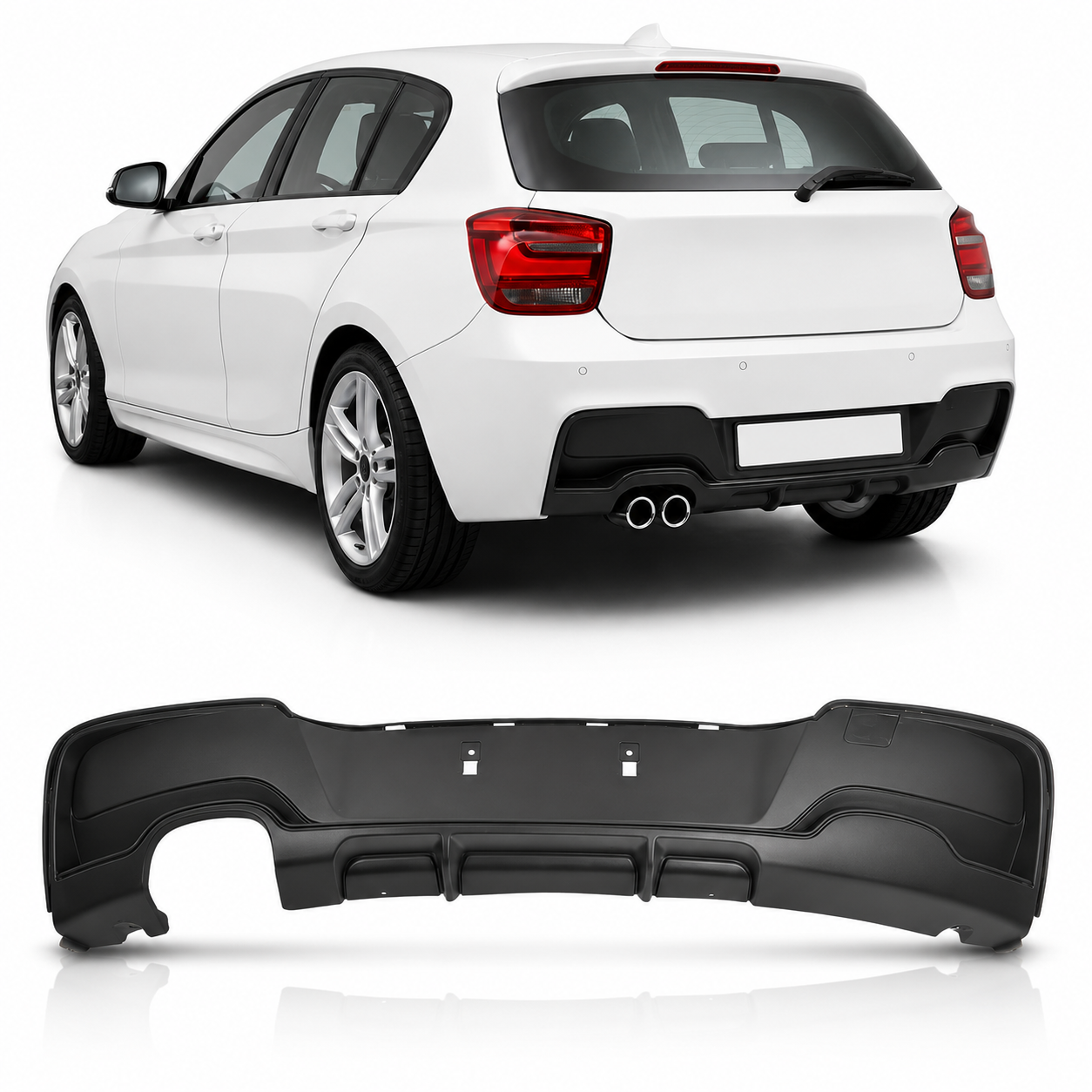 👉Diffusore paraurti posteriore adatto per BMW Serie 1 F20 F21 Hatchback 11-15👈