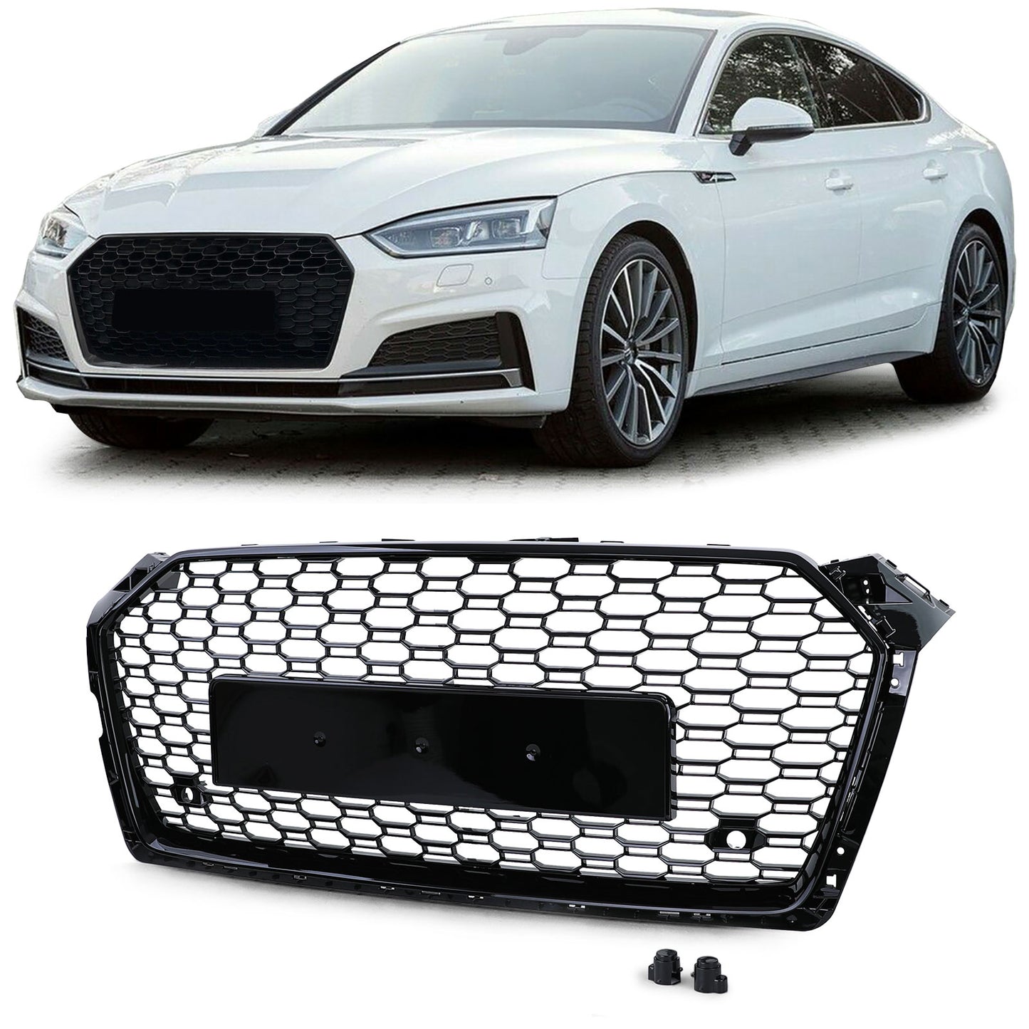 Griglia Griglia Sport Look senza emblema Nero lucido per Audi A5 F5 16-up