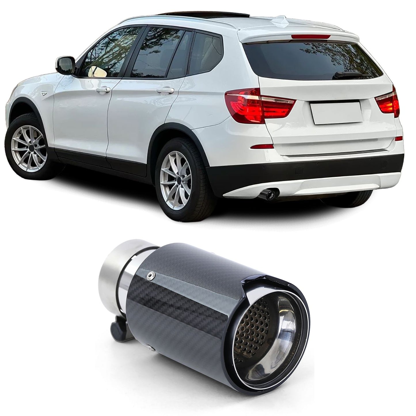 💫ART.4526 Terminale di Scarico in Carbonio per BMW X3 F25 2010-2017💫