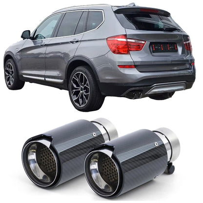💫ART.4524 Terminali di Scarico (2x) In Carbonio BMW X3 F25 2010-2017 💫