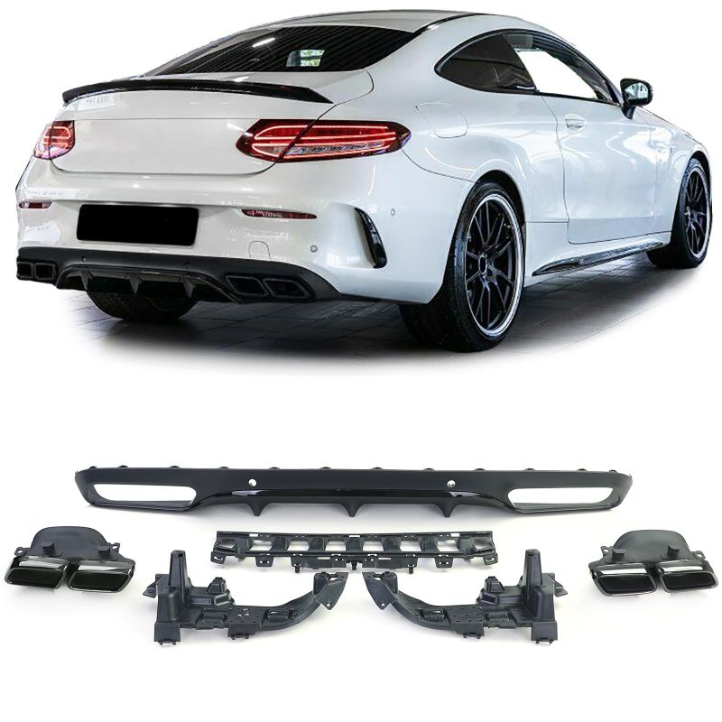 Diffusore Posteriore Sport Nero Mercedes C Coupé C205 AMG Line 2015-2018