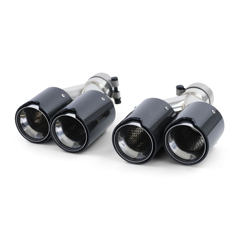Terminali Scarico Doppi in Acciaio Inox con Rivestimento Carbonio per BMW