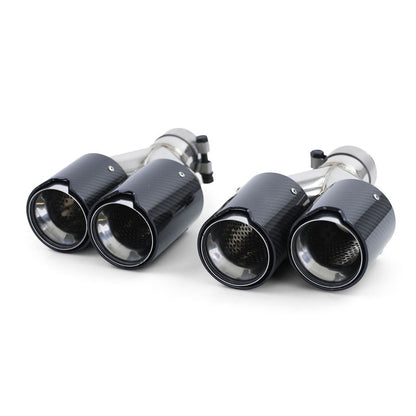 Terminali Scarico Doppi in Acciaio Inox con Rivestimento Carbonio per BMW