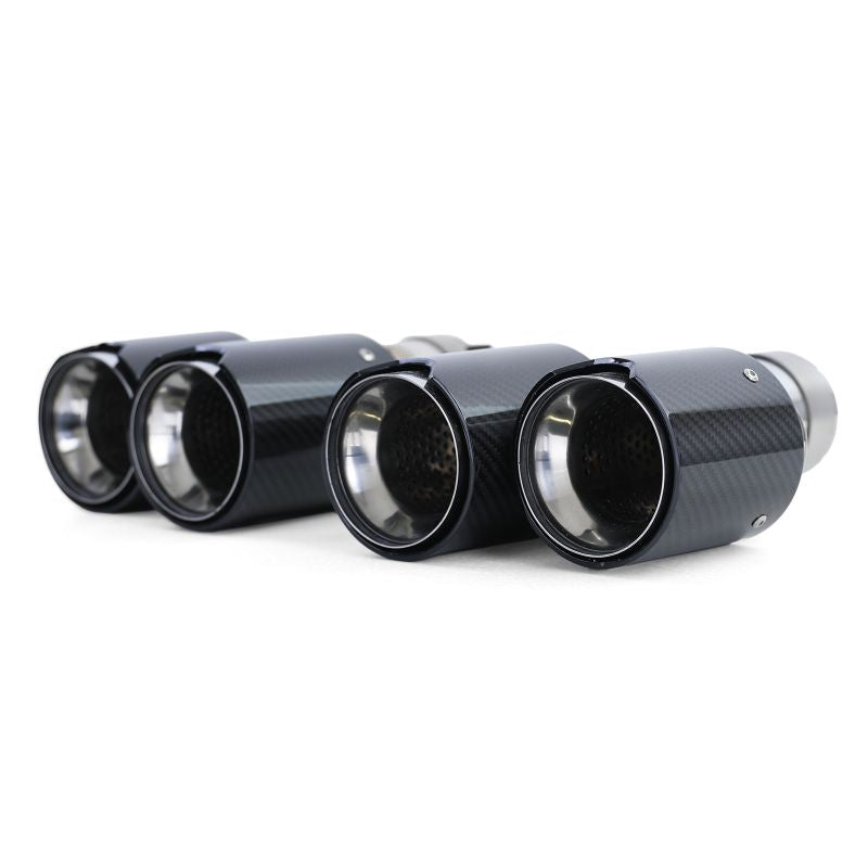 Terminali Scarico Doppi in Acciaio Inox con Rivestimento Carbonio per BMW