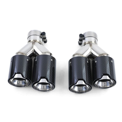 Terminali Scarico Doppi in Acciaio Inox con Rivestimento Carbonio per BMW