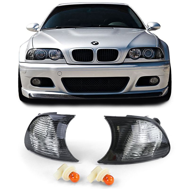 Coppia Frecce Anteriori Nero Smoke BMW E46 Coupé Cabrio Pre-Facelift 98-01