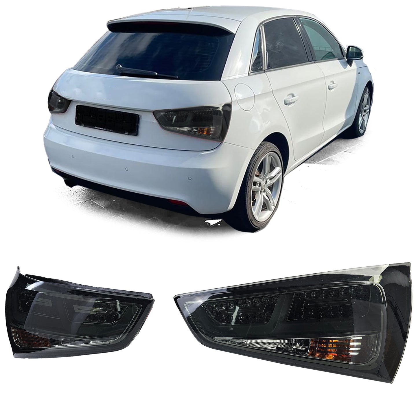 Fanali posteriori a LED Barra Luminosa Nera per Audi A1 8X anche Sportback 10-15