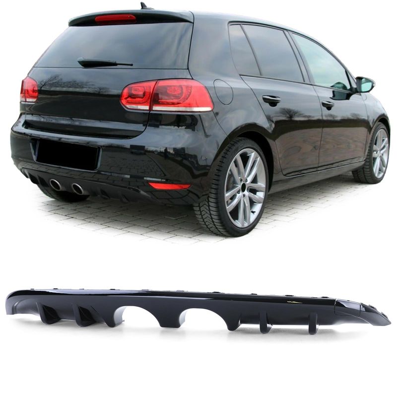 Diffusore Posteriore Sportivo Nero Lucido per VW Golf 6 (1K) 2008–2013