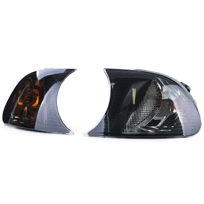 Coppia Frecce Anteriori Cristallo Nero Smoke per BMW Serie 3 E46 Coupé/Cabrio