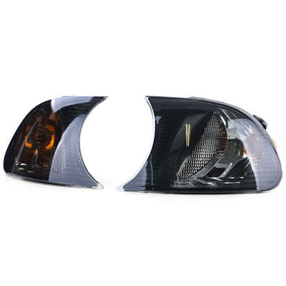 Coppia Frecce Anteriori Cristallo Nero Smoke per BMW Serie 3 E46 Coupé/Cabrio