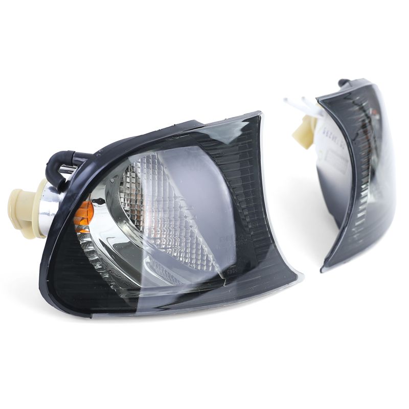 Coppia Frecce Anteriori Cristallo Nero Smoke per BMW Serie 3 E46 Coupé/Cabrio