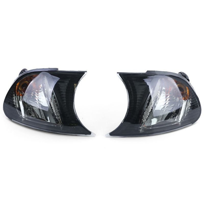 Coppia Frecce Anteriori Cristallo Nero Smoke per BMW Serie 3 E46 Coupé/Cabrio