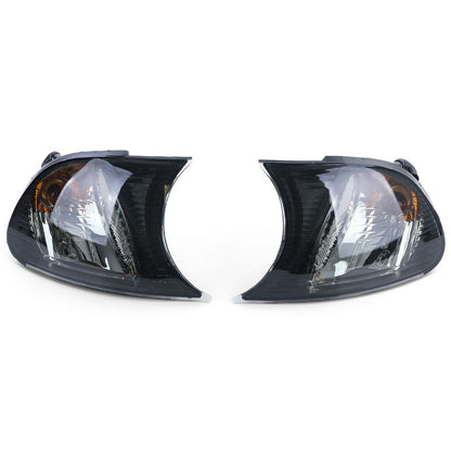 Coppia Frecce Anteriori Cristallo Nero Smoke per BMW Serie 3 E46 Coupé/Cabrio
