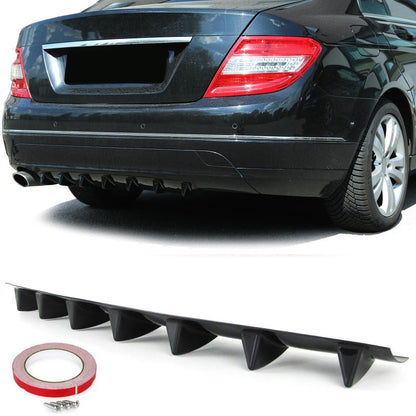 Diffusore Posteriore Universale 7 Alette Nero Lucido ABS con Kit Montaggio