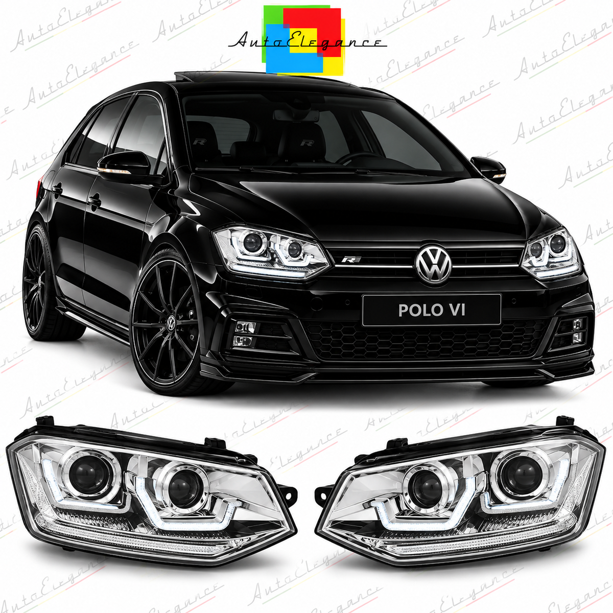 ART.6361 FARI ANTERIORI ADATTO PER VW POLO VI 2G 2017-2021