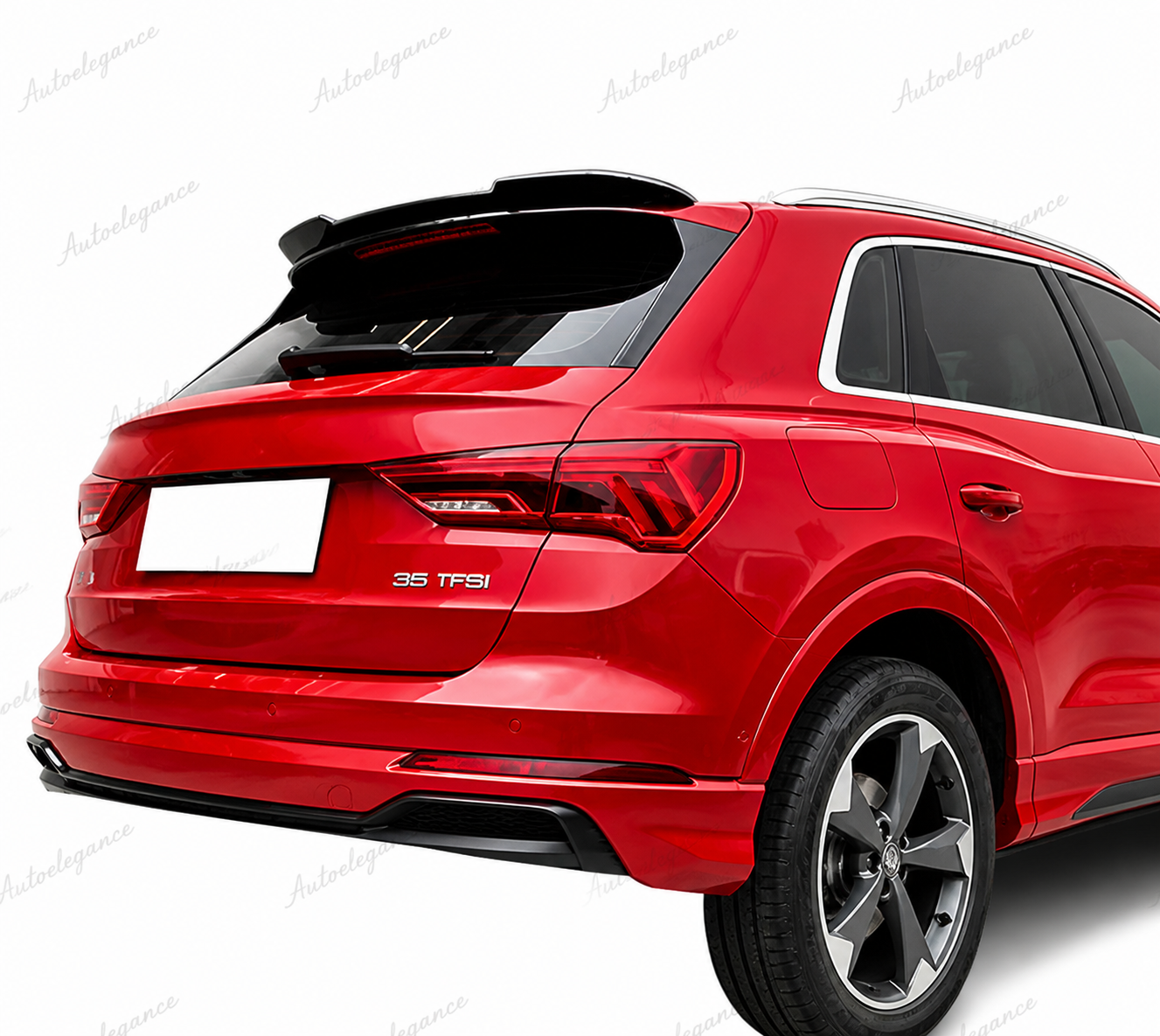 🔥ART.9745 SPOILER POSTERIORE PER TETTO AUDI Q3 NERO LUCIDO IN ABS / 2018+🔥