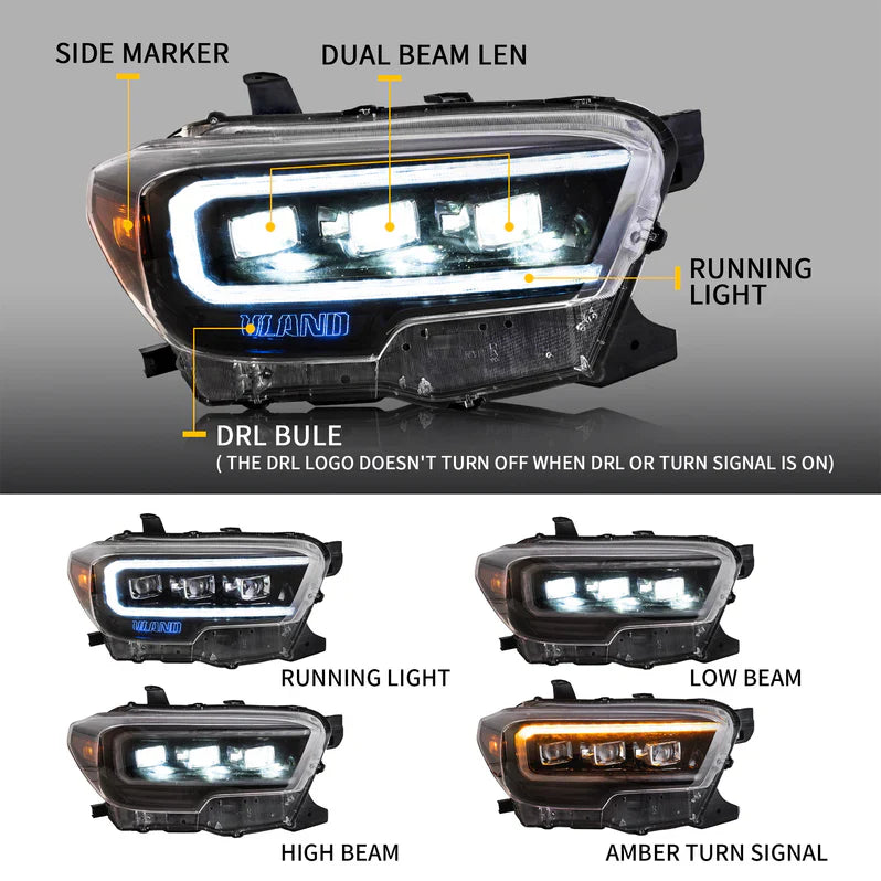 Fari a proiettore a matrice LED per Toyota Tacoma N300 2015-2023
