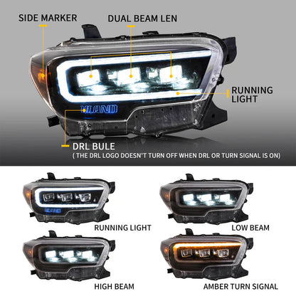 Fari a proiettore a matrice LED per Toyota Tacoma N300 2015-2023