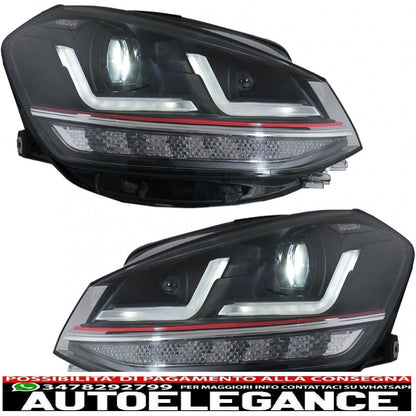 osram full led headlights with dynamic mirror indicators full led ledriving suitable for vw golf 7.5 facelift (2017-2020) gti look upgrade for halogens with dynamic sequential cornering lights 