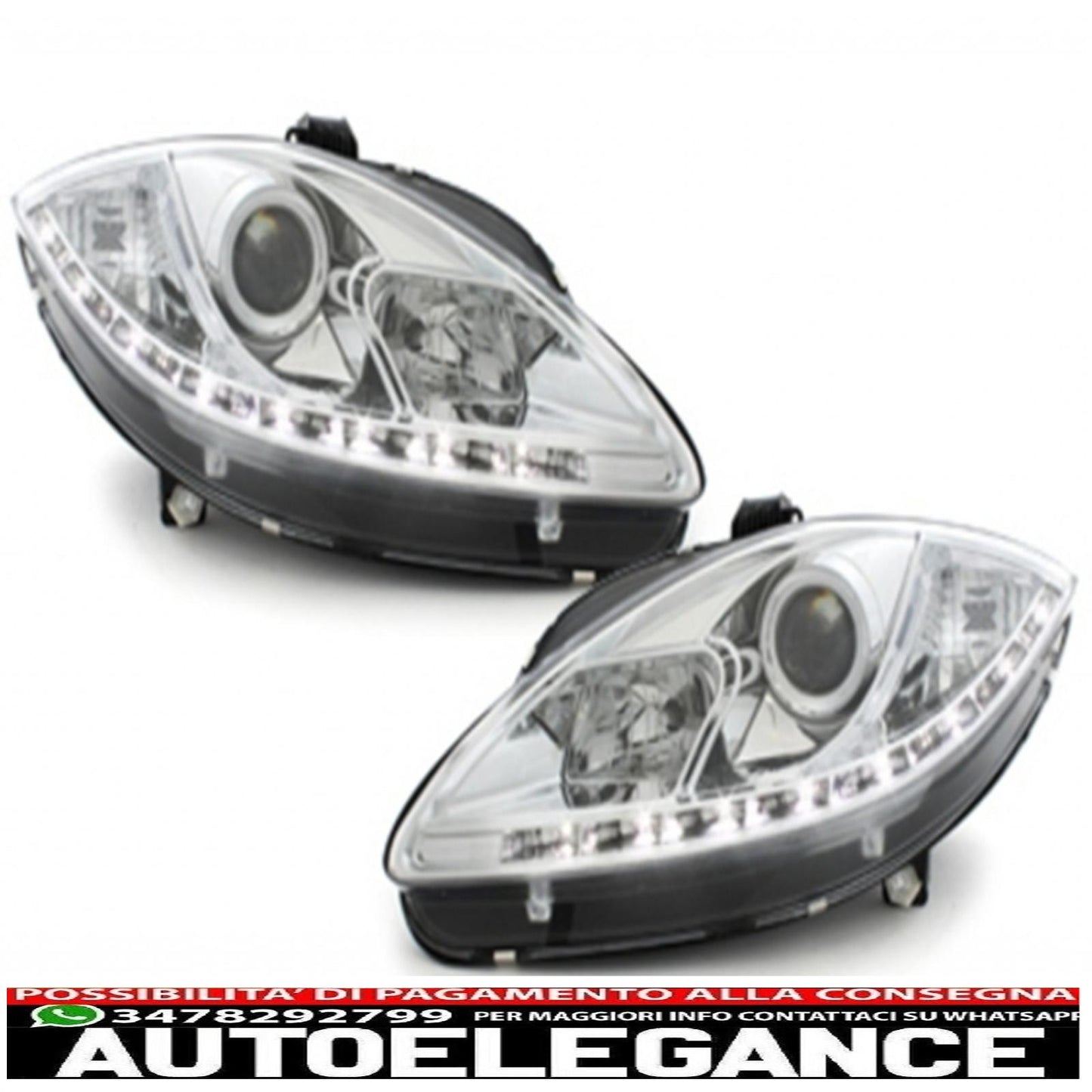 dayline headlights suitable for Seat leon 1p1 (2005-2009) chrome drl optics 