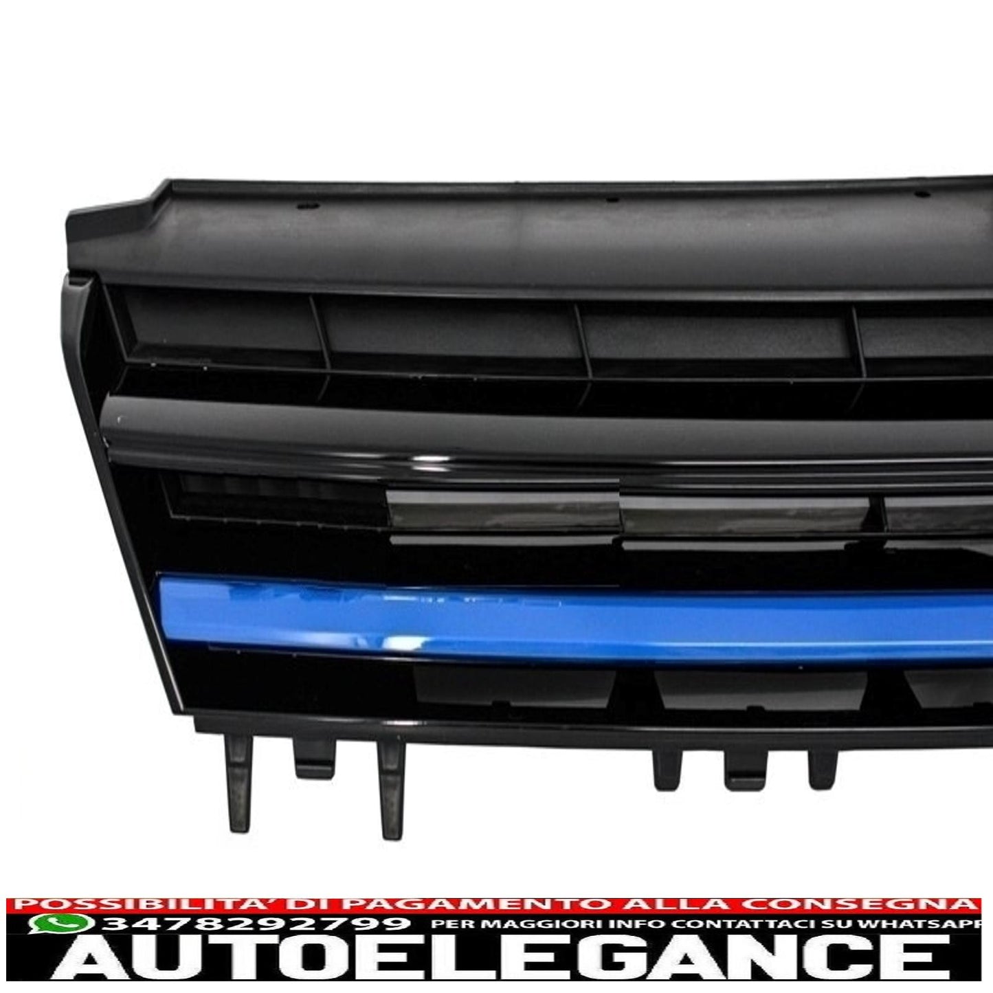 headlights with central grille suitable for vw golf 7 vii (2012-2017) gte design blue inserts and dynamic sequential light leds 