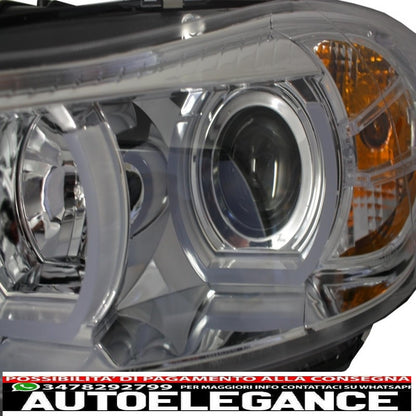 3d led angel eye headlights suitable for bmw e90 e91 (03.2005-08.2008) u-type chrome hidden 