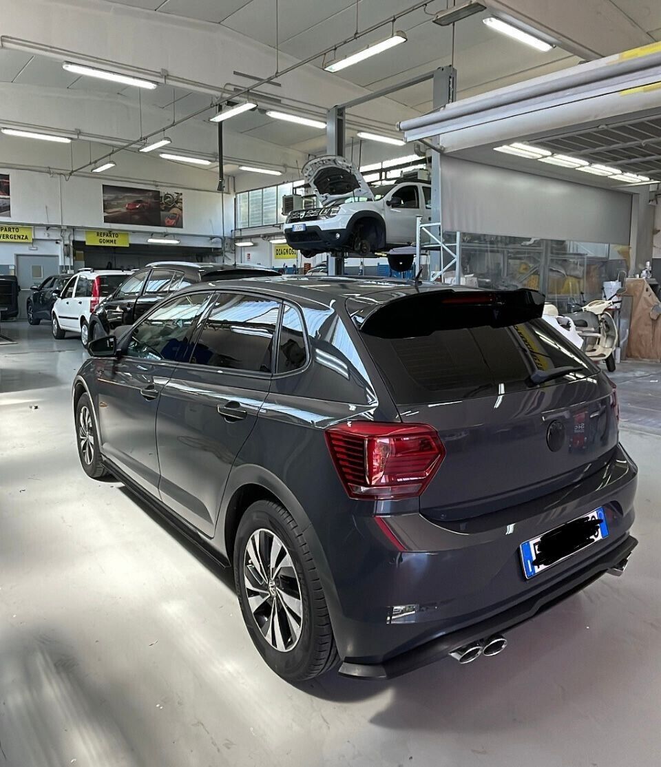 VW POLO AW1 REAR DIFFUSER UNDER BUMPER FOUR TIP GLOSS BLACK