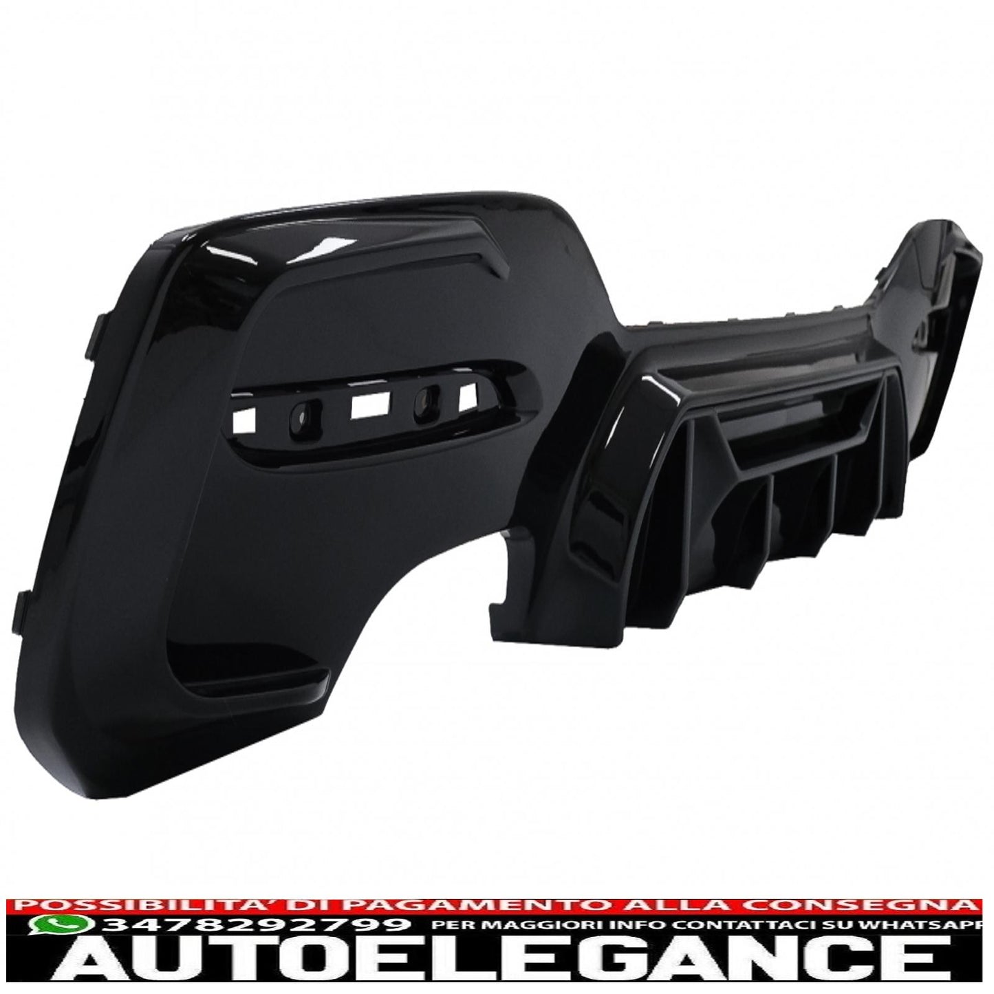 spoiler paraurti posteriore mantovana diffusore sinistro doppia uscita adatto per bmw serie 1 f20 f21 lci (2015-2019) pianoforte nero design da competizione