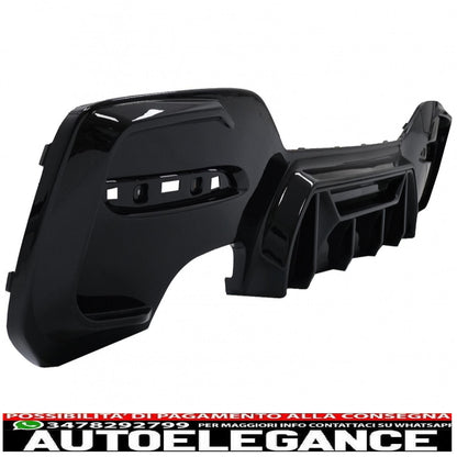 spoiler paraurti posteriore mantovana diffusore sinistro doppia uscita adatto per bmw serie 1 f20 f21 lci (2015-2019) pianoforte nero design da competizione