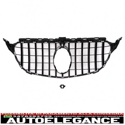 front bumper suitable for mercedes c-class w205 s205 (2014-2018) central grille with rear diffuser and exhaust tips design c63