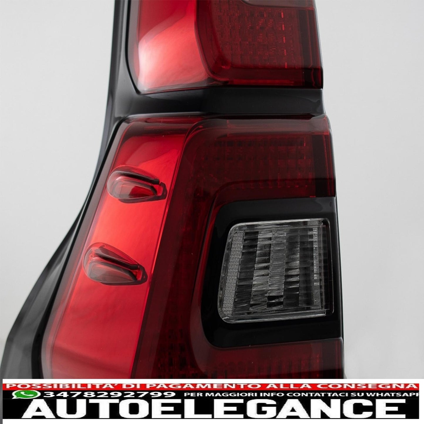 led tail lights suitable for toyota land cruiser fj150 prado (2010-2018) red transparent light bar design (2018+)