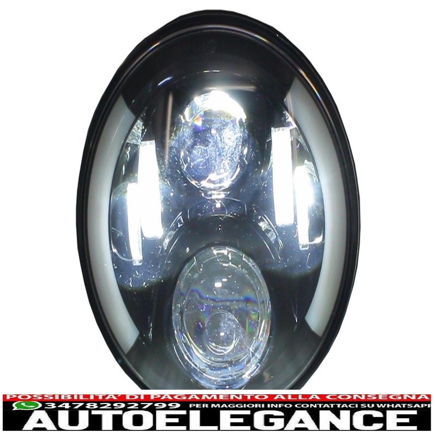 7 Inch Cree LED Headlights Fit for Jeep Wrangler JK (2007-2017) Mercedes G-Class W463 (1989-2017) Land Rover Defender Half Halo Black